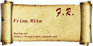Friss Rita névjegykártya
